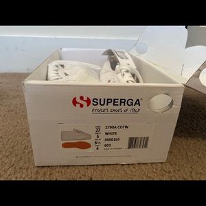 Superga white platform shoes